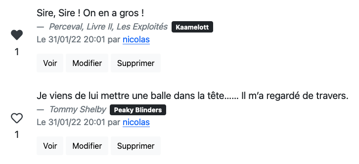 Système de like